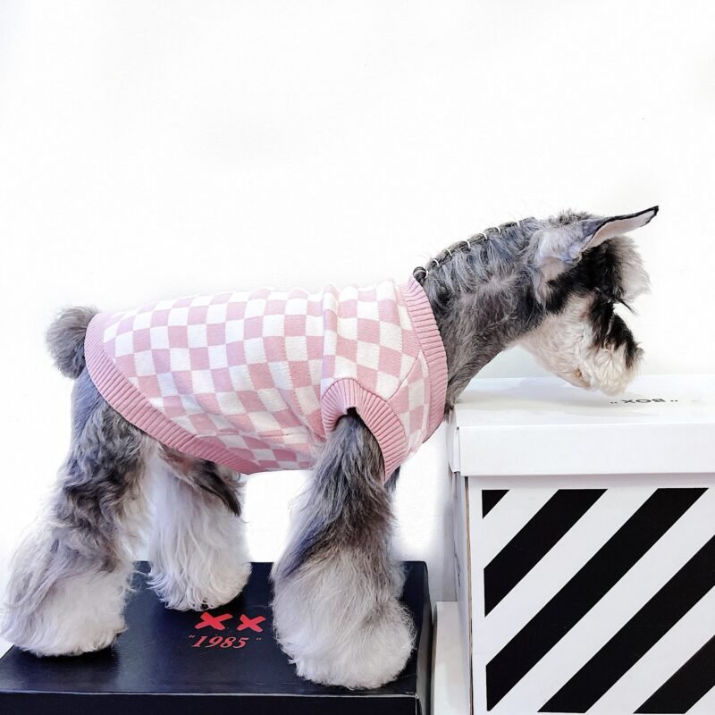 Pet Girly Cute Checkerboard Vest Sweater – Image 3