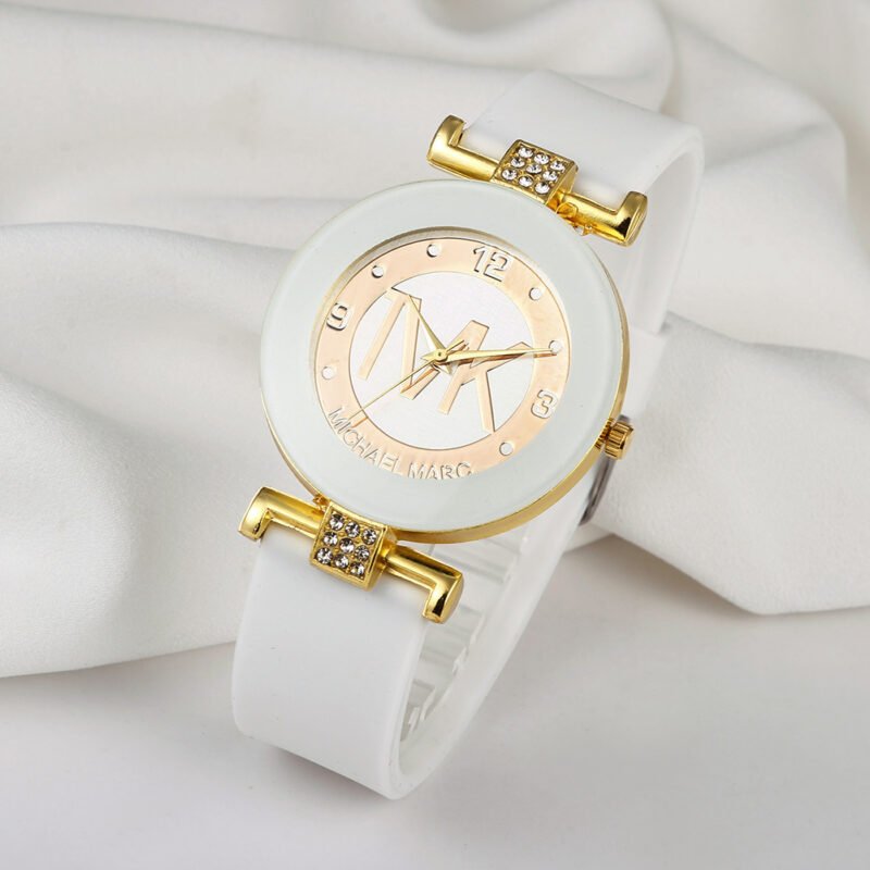 Fashion Women's Diamond Silicone Strap Quartz Watch – Image 3