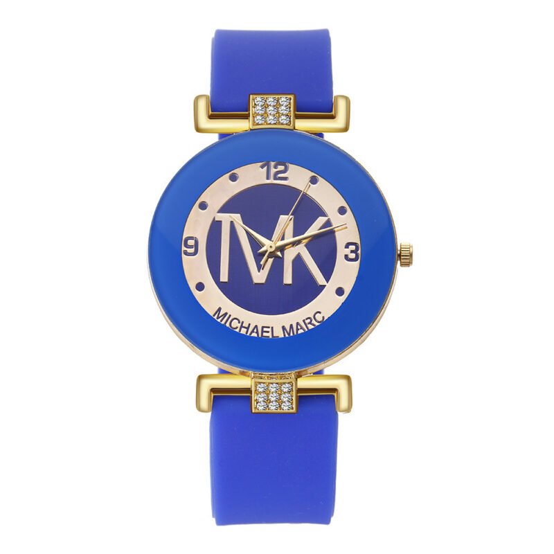 Fashion Women's Diamond Silicone Strap Quartz Watch – Image 5