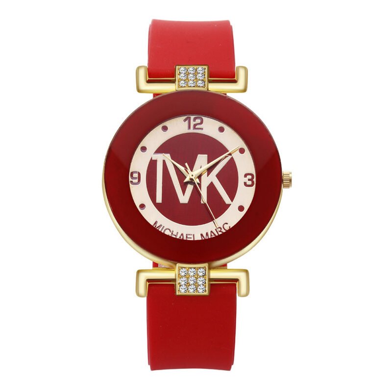 Fashion Women's Diamond Silicone Strap Quartz Watch – Image 2