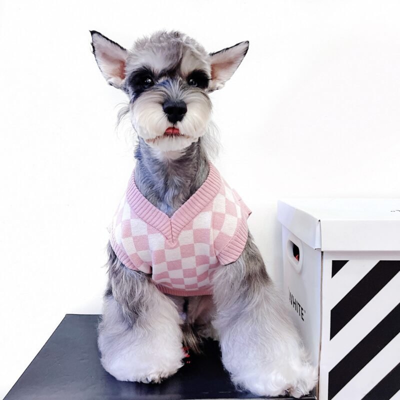 Pet Girly Cute Checkerboard Vest Sweater – Image 2