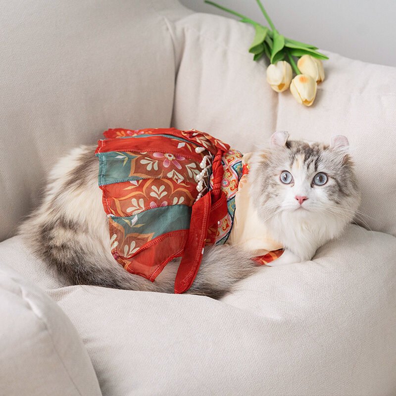 Cat Skirt Princess Style Pet Hanfu Anti Hair Loss – Image 2